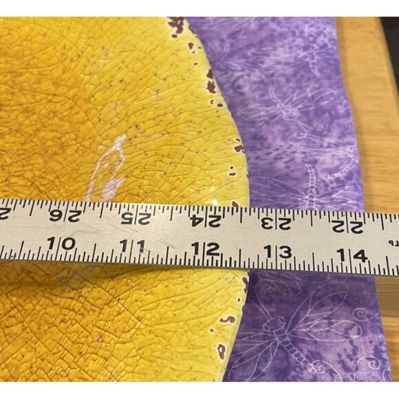 Pier 1 Imports Carmelo Melamine Serving Platter Plate 18” X 12” Yellow‎ Crackle - Picture 5 of 5